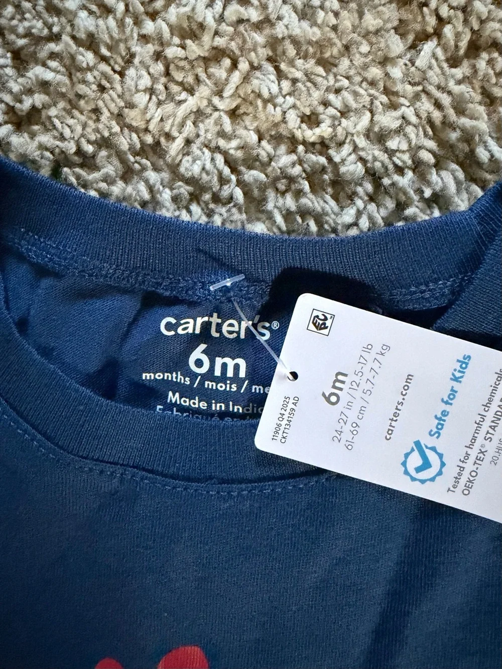 Carter's Navy 'I'm On a Roll' Graphic Baby Onesie